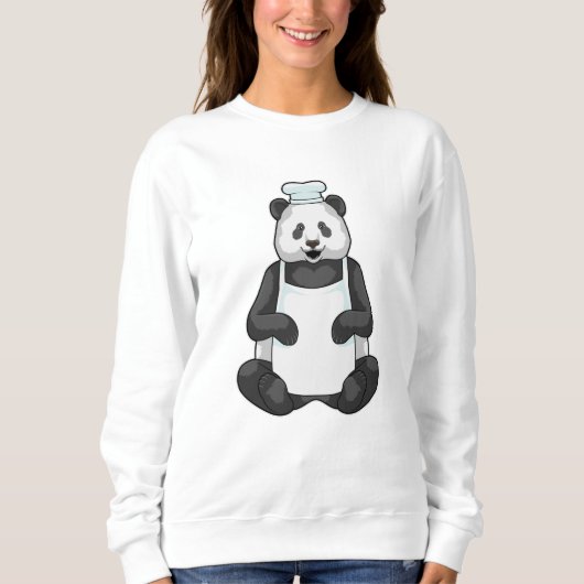 Panda als Koch mit Kochmütze Sweatshirt (Vorderseite)