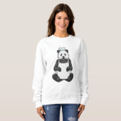 Panda als Koch mit Kochmütze Sweatshirt (Vorne ganz)