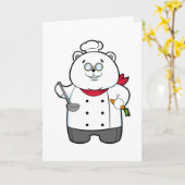 Panda als Koch mit Suppenpfanne & Karrot Karte (Gelbe Blume)