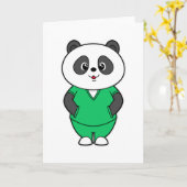 Panda als Krankenschwester mit Kittel Karte (Gelbe Blume)