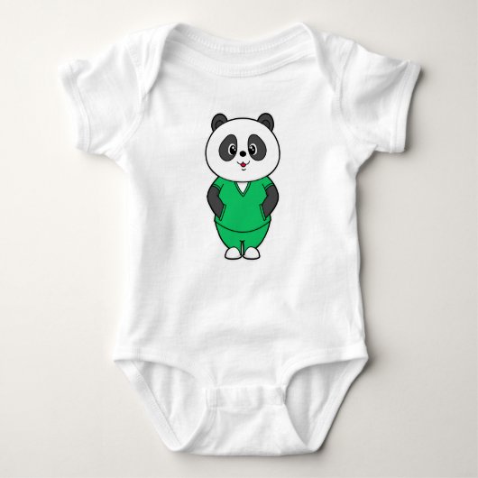 Panda als Krankenschwester mit Smock Baby Strampler (Vorderseite)