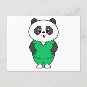 Panda als Krankenschwester mit Smock Postkarte
