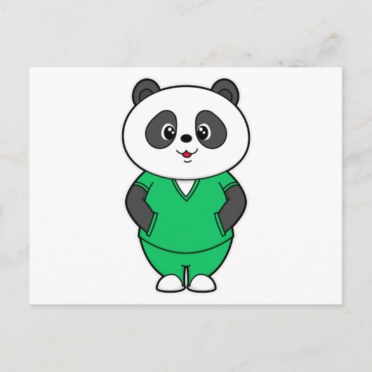 Panda als Krankenschwester mit Smock Postkarte (Vorderseite)