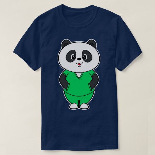 Panda als Krankenschwester mit Smock T-Shirt (Design vorne)