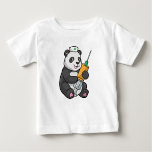 Panda als Krankenschwester mit Spritze Baby T-shirt