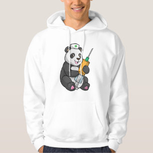 Panda als Krankenschwester mit Spritze Hoodie