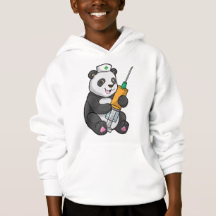 Panda als Krankenschwester mit Spritze Hoodie