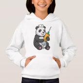 Panda als Krankenschwester mit Spritze Hoodie (Vorderseite)