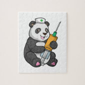 Panda als Krankenschwester mit Spritze Puzzle (Vertikal)