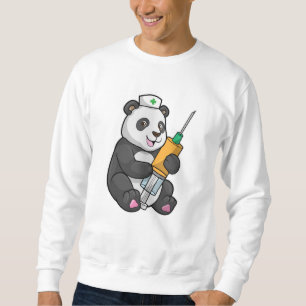 Panda als Krankenschwester mit Spritze Sweatshirt