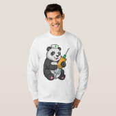 Panda als Krankenschwester mit Spritze T-Shirt (Vorne ganz)