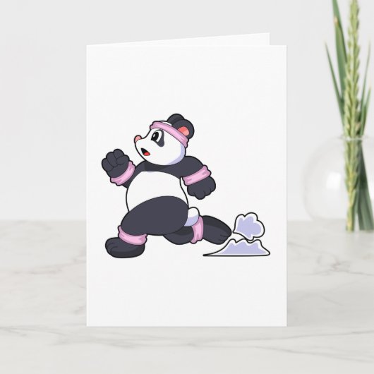 Panda als Läufer beim Laufen Karte (Vorderseite)