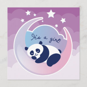 Panda als "Mädchen"-Geburtsankündigung Ankündigung