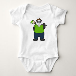 Panda als Maler mit Pinsel Baby Strampler