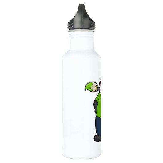 Panda als Maler mit Pinsel Edelstahlflasche (Links)