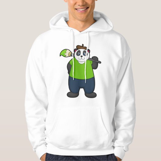 Panda als Maler mit Pinsel Hoodie (Vorderseite)