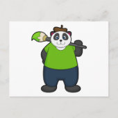 Panda als Maler mit Pinsel Postkarte (Vorderseite)