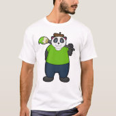 Panda als Maler mit Pinsel T-Shirt (Vorderseite)