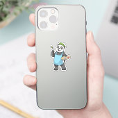 Panda als Maler mit Pinsel und Farbe Aufkleber (Telefon)