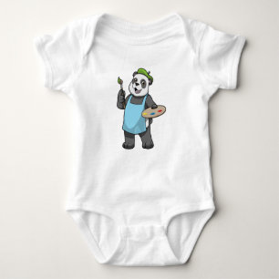Panda als Maler mit Pinsel und Farbe Baby Strampler
