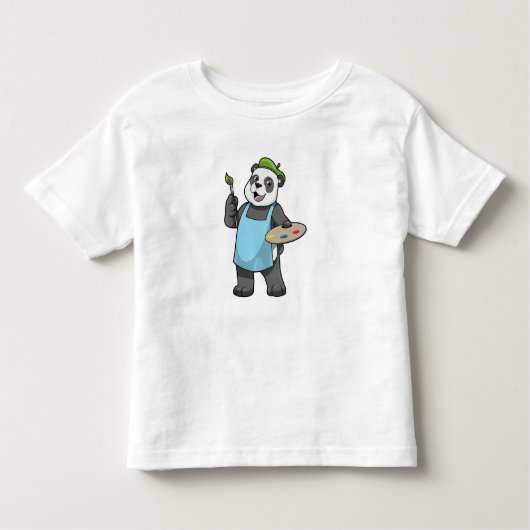 Panda als Maler mit Pinsel und Farbe Kleinkind T-shirt (Vorderseite)