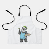 Panda als Maler mit Pinsel und Farbe Schürze (Vorderseite)