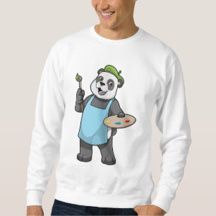 Panda als Maler mit Pinsel und Farbe Sweatshirt