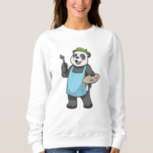 Panda als Maler mit Pinsel und Farbe Sweatshirt