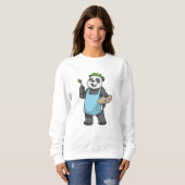 Panda als Maler mit Pinsel und Farbe Sweatshirt (Vorne ganz)