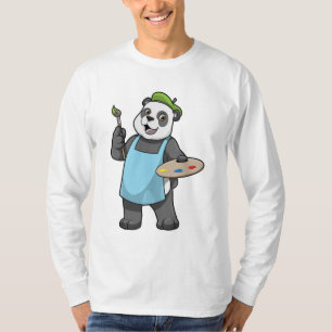 Panda als Maler mit Pinsel und Farbe T-Shirt