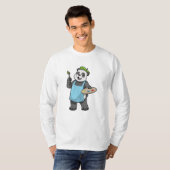 Panda als Maler mit Pinsel und Farbe T-Shirt (Vorne ganz)