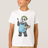 Panda als Maler mit Pinsel und Farbe T-Shirt (Vorderseite)