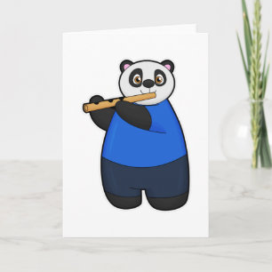 Panda als Musiker mit Flöte Karte