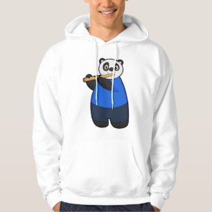 Panda als Musiker mit Flute Hoodie