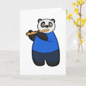 Panda als Musiker mit Flute Karte (Gelbe Blume)