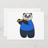 Panda als Musiker mit Flute Postkarte (Vorne/Hinten)