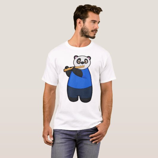 Panda als Musiker mit Flute T-Shirt (Vorne ganz)