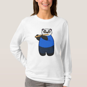 Panda als Musiker mit Flute T-Shirt