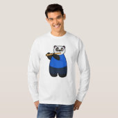 Panda als Musiker mit Flute T-Shirt (Vorne ganz)