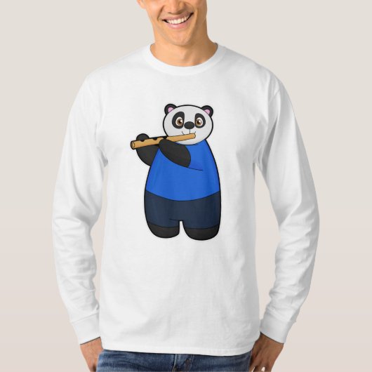 Panda als Musiker mit Flute T-Shirt (Vorderseite)