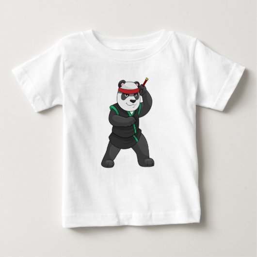 Panda als Ninja in Kostüm Baby T-shirt (Vorderseite)