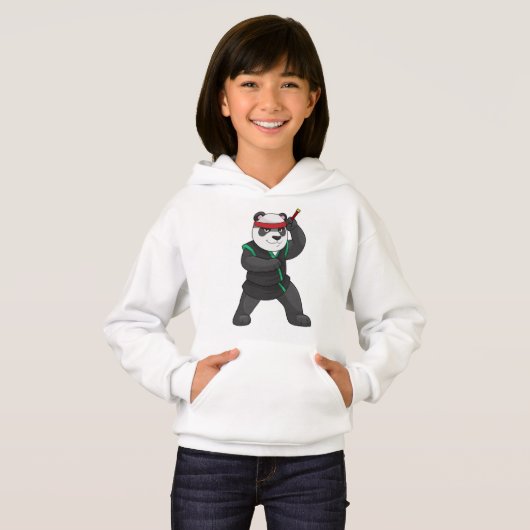 Panda als Ninja in Kostüm Hoodie (Vorne ganz)