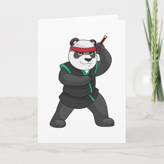 Panda als Ninja in Kostüm Karte (Vorderseite)