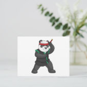 Panda als Ninja in Kostüm Postkarte (Stehend Vorderseite)