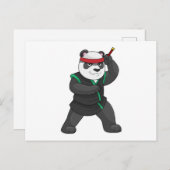 Panda als Ninja in Kostüm Postkarte (Vorne/Hinten)