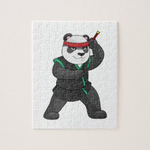 Panda als Ninja in Kostüm Puzzle