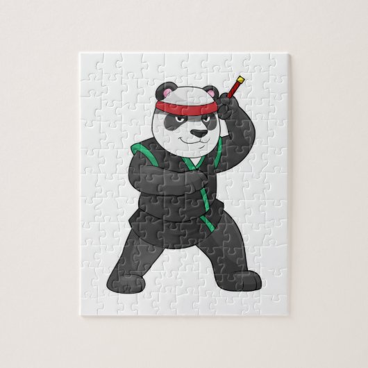 Panda als Ninja in Kostüm Puzzle (Vertikal)