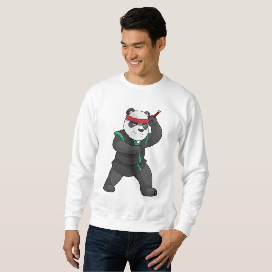 Panda als Ninja in Kostüm Sweatshirt (Vorne ganz)