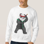 Panda als Ninja in Kostüm Sweatshirt (Vorderseite)