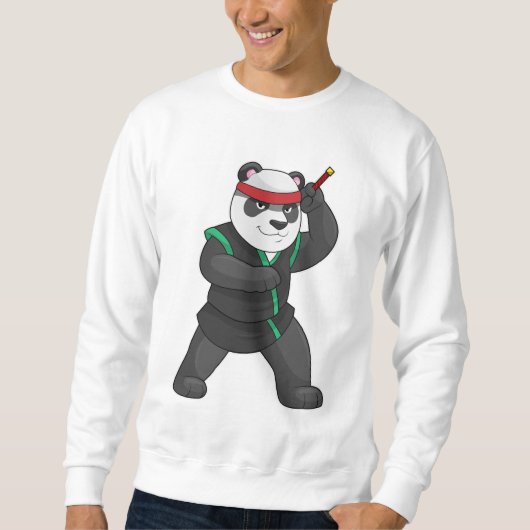 Panda als Ninja in Kostüm Sweatshirt (Vorderseite)